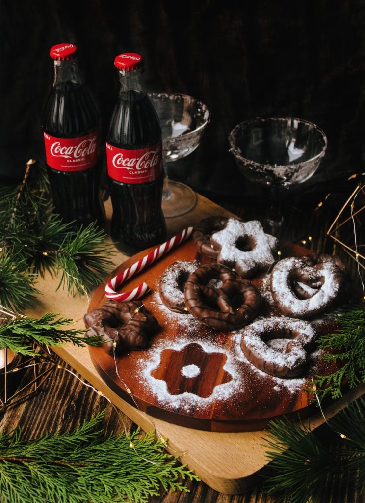 gingerbread cookies and coca cola bottles