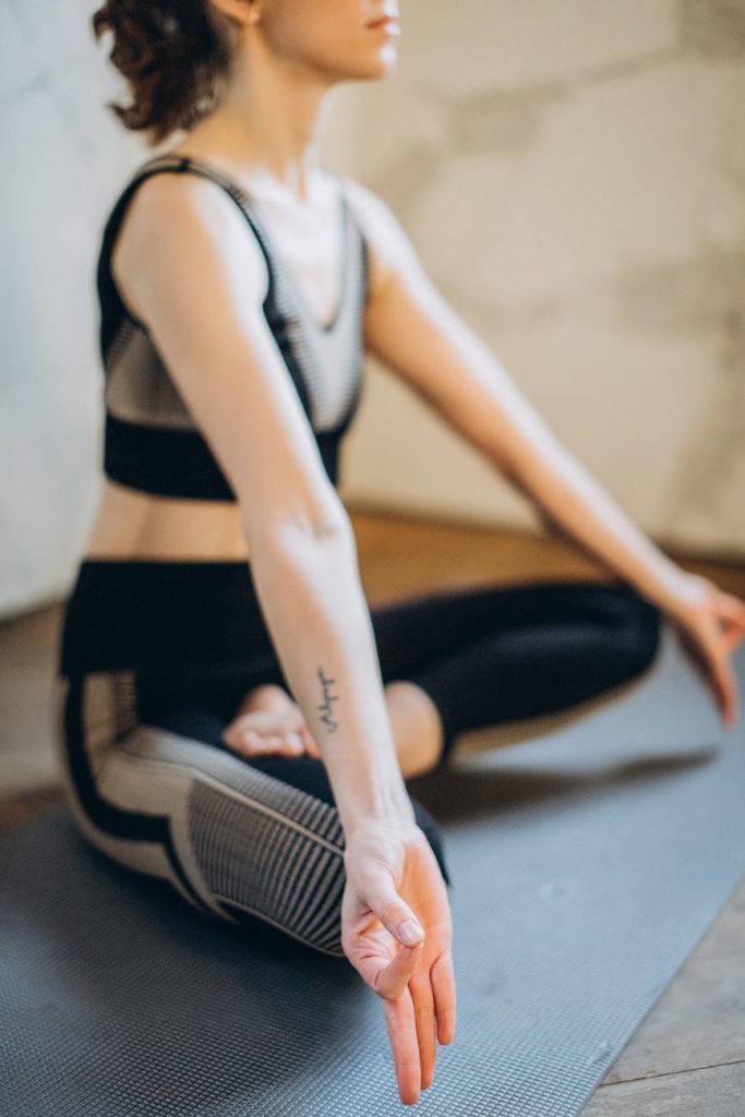 woman in lotus pose