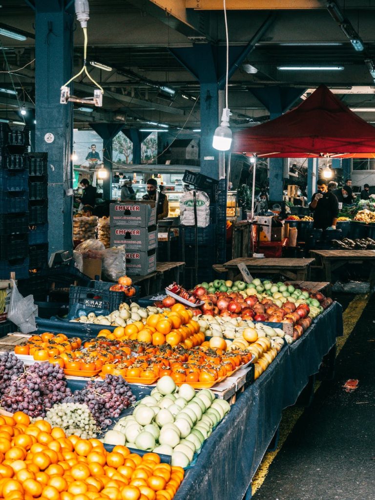 roofed local fruits and vegetables market