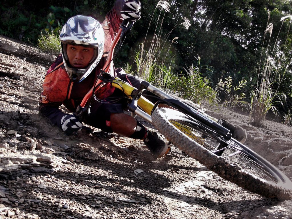 person on yellow mountain bike